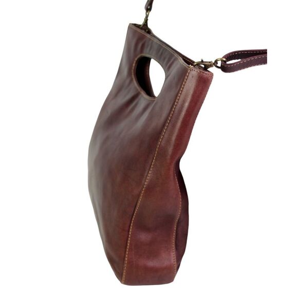 Chaos BROWN GENUINE LEATHER SHOULDER BAG X-BODY SATCHEL HANDBAG ORGANIZER PURSE - Picture 5 of 16